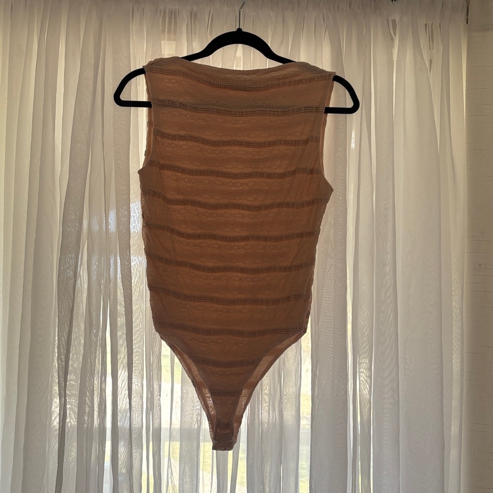 Sheer Baby Pink Striped Bodysuit